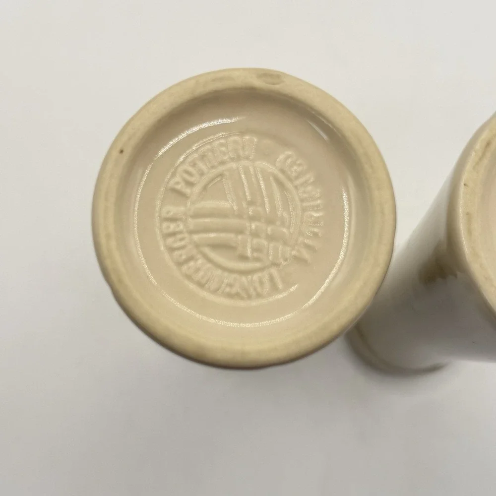 Pair Of Longaberger Woven Traditions Bud Flower Vases Ivory 6 3/4